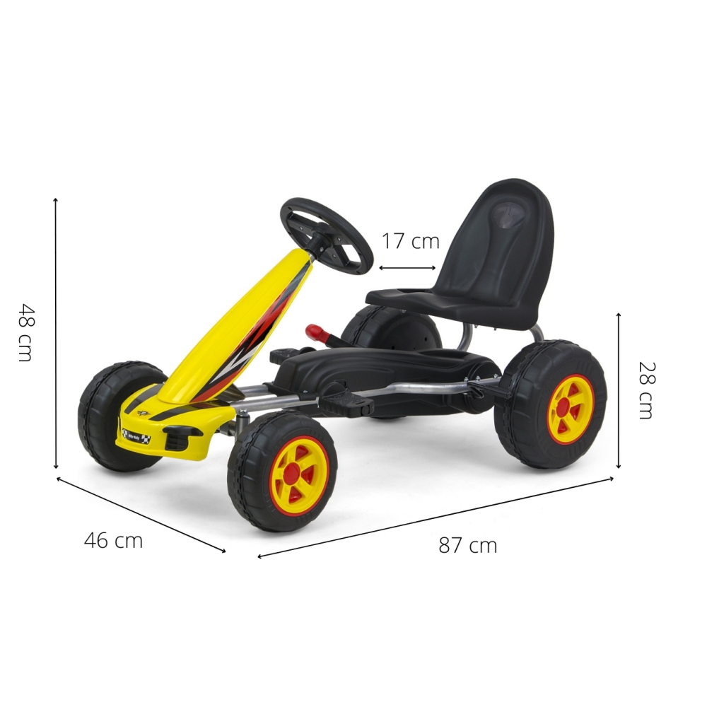Milly Mally Pedal Go-kart Viper Yellow
