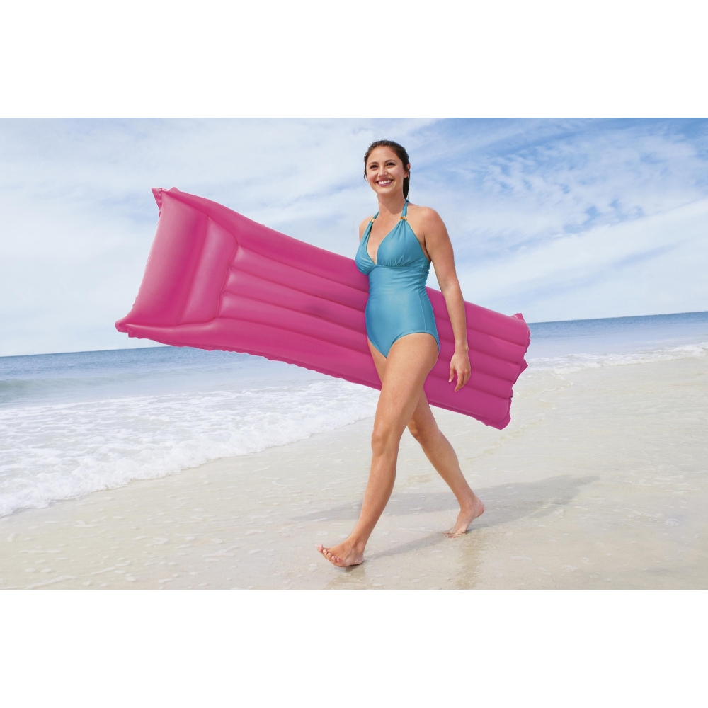 Pripučiamas plaukimo čiužinys rožinis 183 x 69 cm Bestway 44007-Žaislai, Lauko žaislai, Pripučiami ratai, žaislai, čiužiniai-e-v