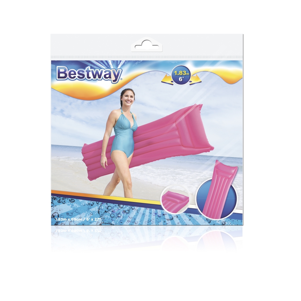 Pripučiamas plaukimo čiužinys rožinis 183 x 69 cm Bestway 44007-Žaislai, Lauko žaislai, Pripučiami ratai, žaislai, čiužiniai-e-v