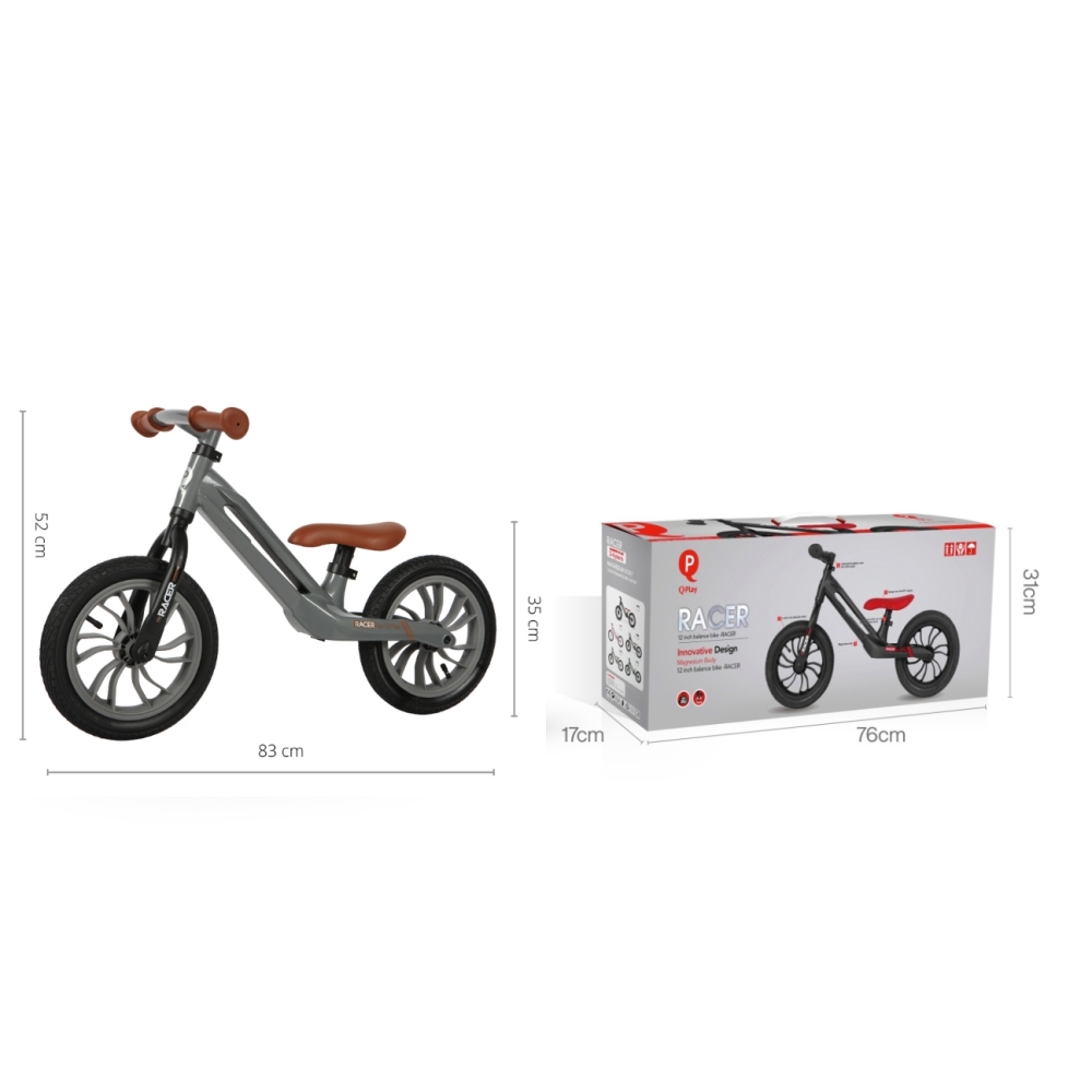 Qplay Rowerek Biegowy Racer Grey