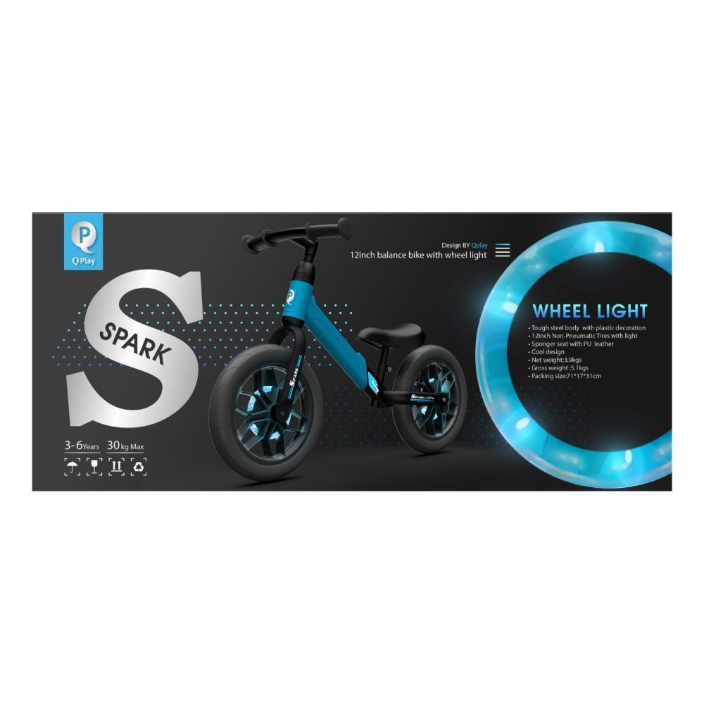 Balansinis dviratis Qplay Spark, Blue-Judėjimui, Balansiniai dviratukai-e-vaikas
