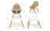 Krzesełko do karmienia 2w1 Malmo Beige