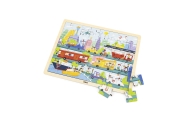 Viga 44582 Puzzle na podkładce 48 elementów - poznajemy transport w mieście