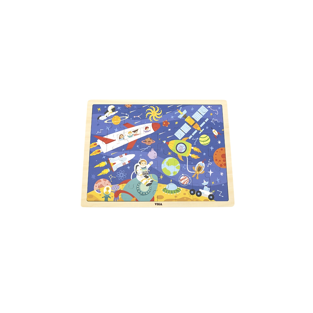 Viga 44586 Puzzle na podkładce 48 elementów - poznajemy kosmos