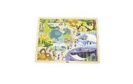 Viga 44587 Puzzle na podkładce 48 elementów - poznajemy zoo
