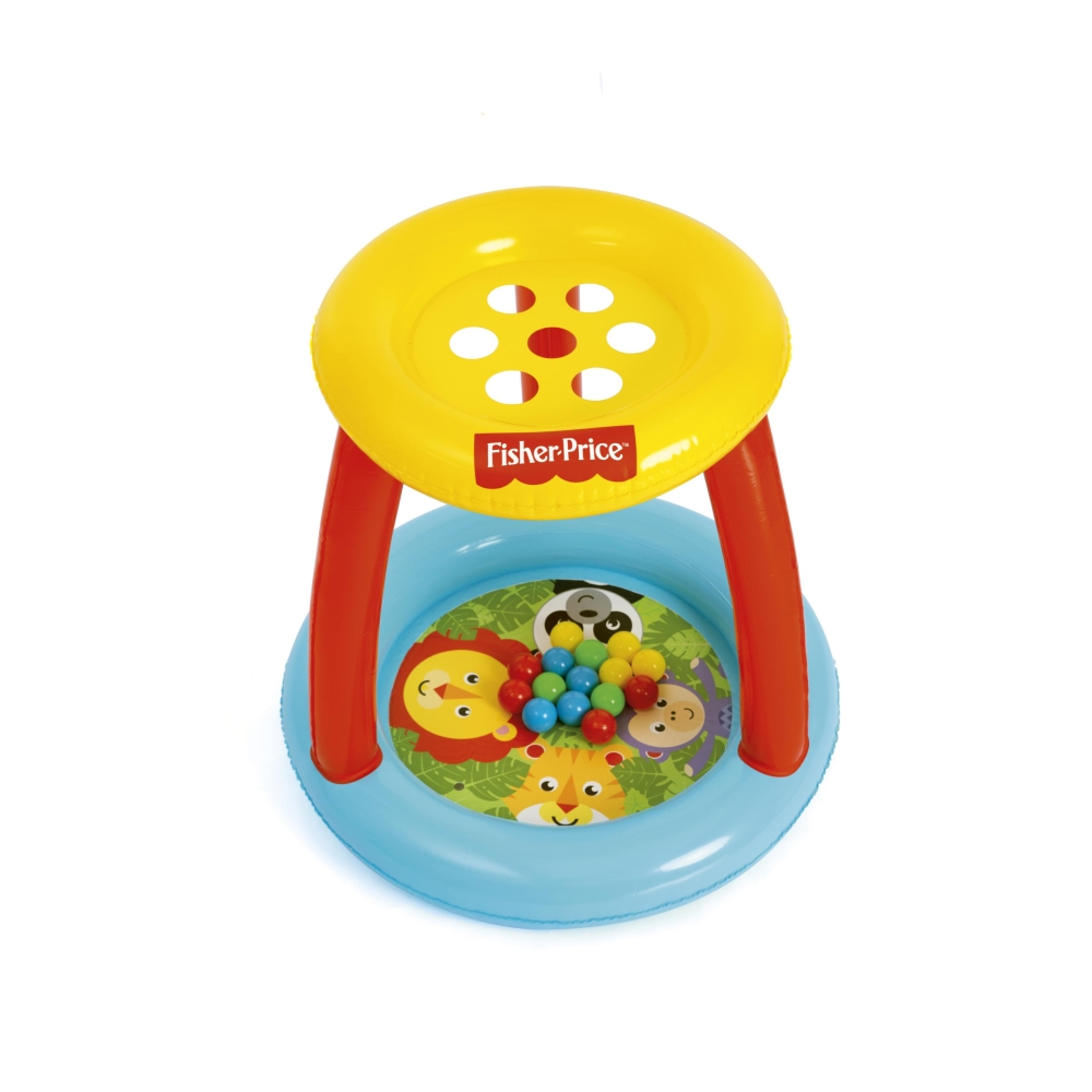 Bestway 93541 Fisher Price Basenik z daszkiem i piłkami Animal Friends