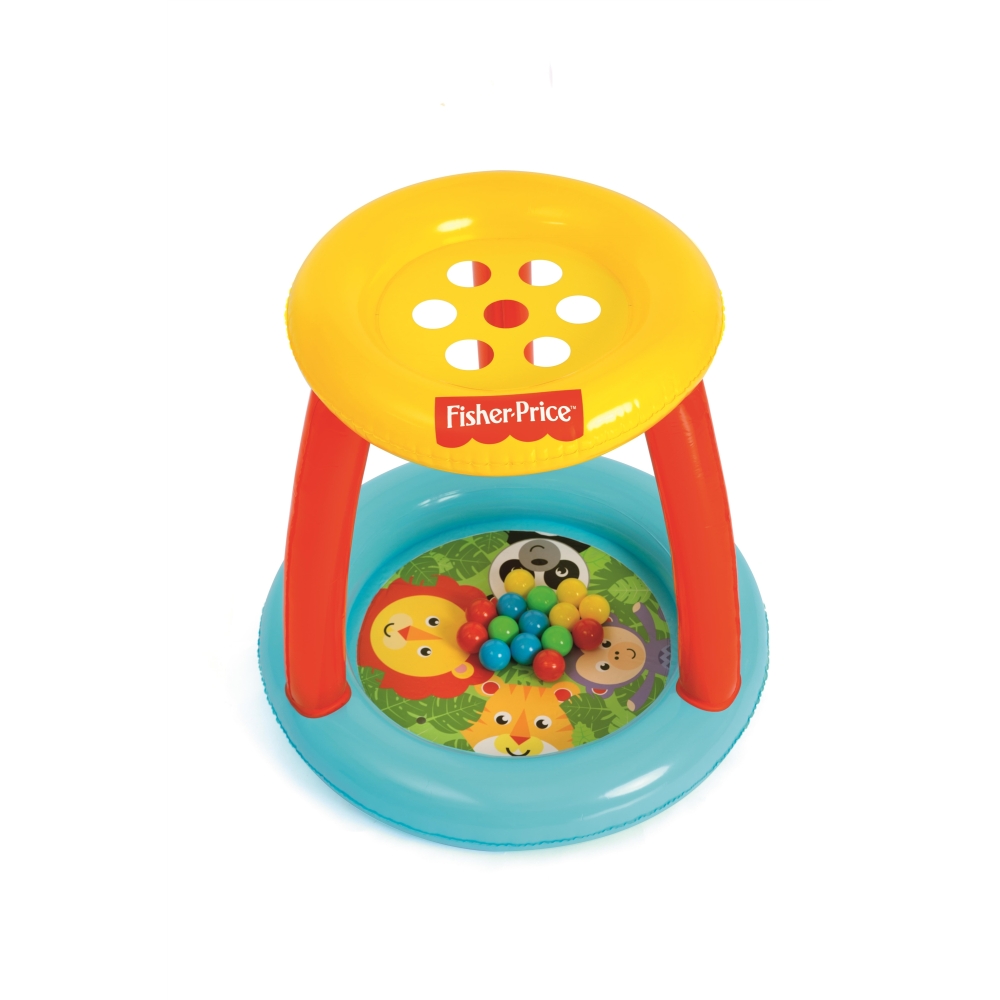 Bestway 93541 Fisher Price Basenik z daszkiem i piłkami Animal Friends