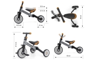 Triratis Optimus 3-in-1, Grey-Judėjimui, Balansiniai dviratukai, Triratukai vaikams-e-vaikas