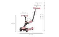 Paspirtukas Qplay Sema 3in1, Pink-Judėjimui, Paspirtukai vaikams-e-vaikas