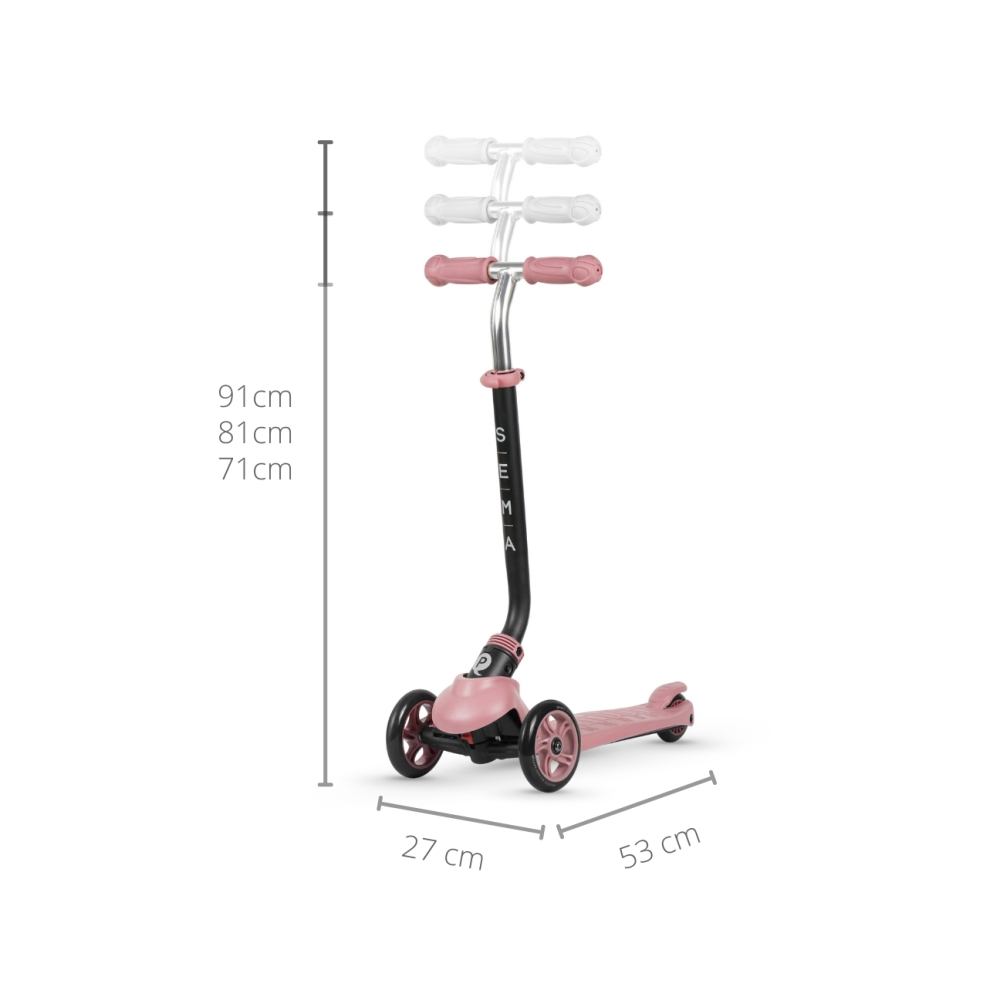 Paspirtukas Qplay Sema 3in1, Pink-Judėjimui, Paspirtukai vaikams-e-vaikas
