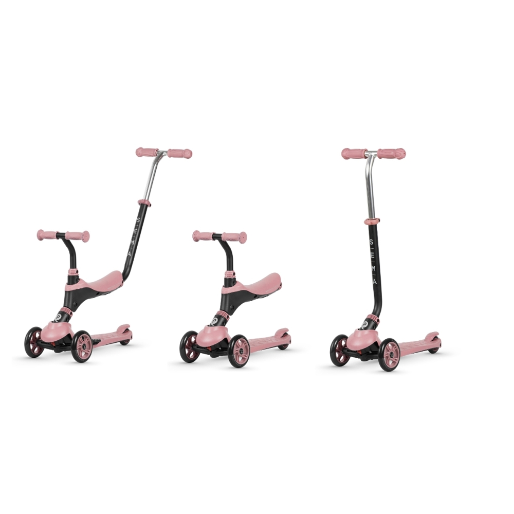 Paspirtukas Qplay Sema 3in1, Pink-Judėjimui, Paspirtukai vaikams-e-vaikas
