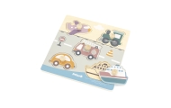 VIGA PolarB Drewniane Puzzle Pojazdy z Pinezkami