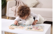 VIGA PolarB Drewniane Puzzle Pojazdy z Pinezkami