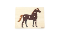 VIGA Drewniane Puzzle Montessori Koń z Pinezkami