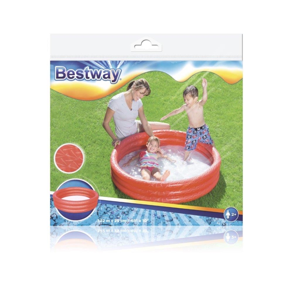 Pripučiamas baseinas Bestway 51025, raudonas, 1,22 x 25 cm