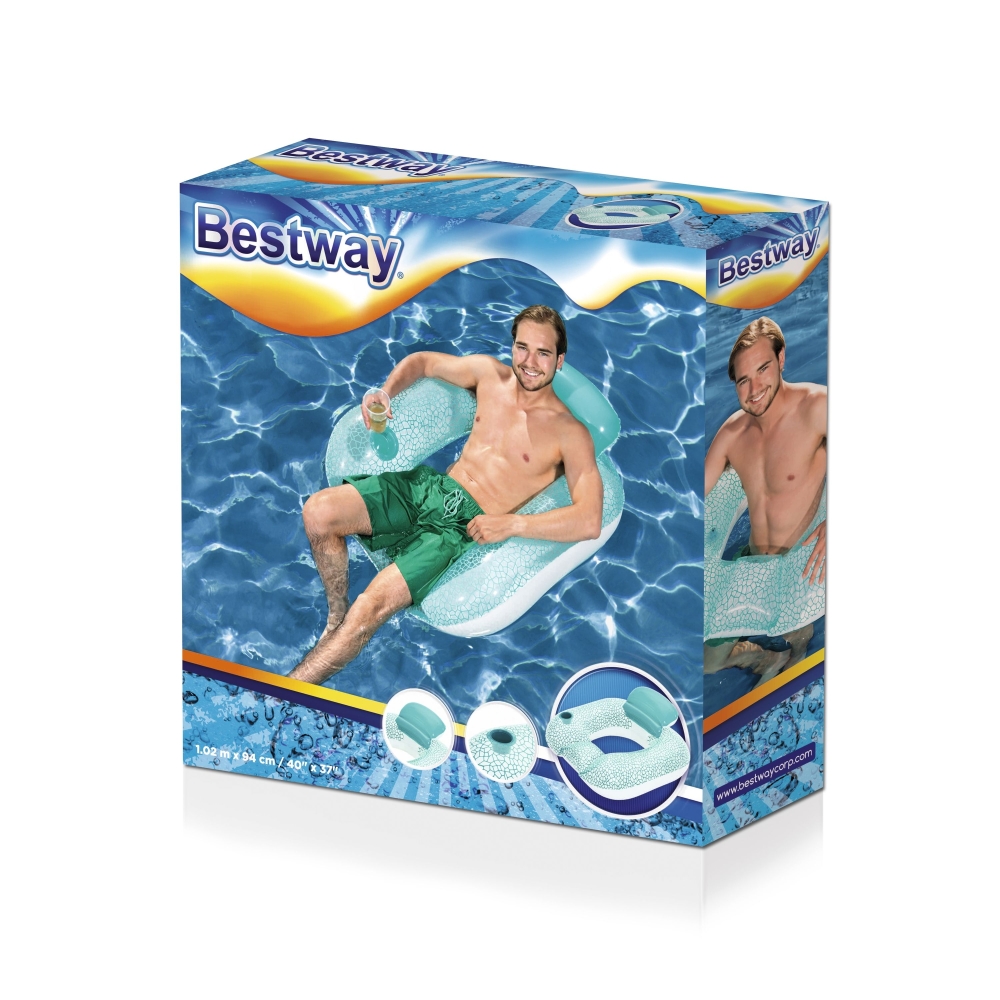 Pripučiamas plaukimo ratas 102 x 94 cm Bestway 43097 mėlyna-Žaislai, Lauko žaislai, Pripučiami ratai, žaislai, čiužiniai-e-vaika