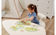 VIGA Drewniana Sznurowanka Przeplatanka Zwierzęta na Farmie Montessori