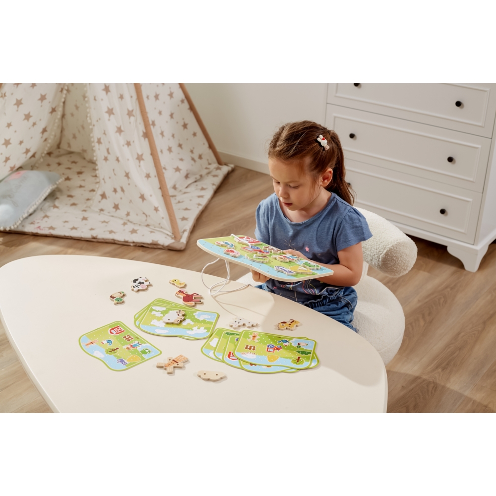 Medinis žaidimas VIGA Montessori Gyvūnai ūkyje-Žaislai, Kūdikiams, Mediniai, Žaislai mažyliams (iki 4 m.