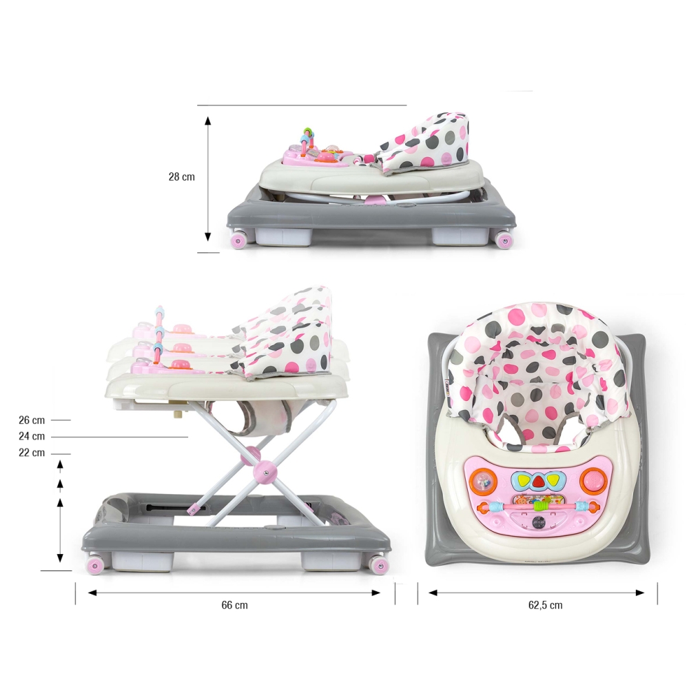 Kūdikių vaikštynė Patrol Pastel Dots-Judėjimui, Vaikštynės-e-vaikas