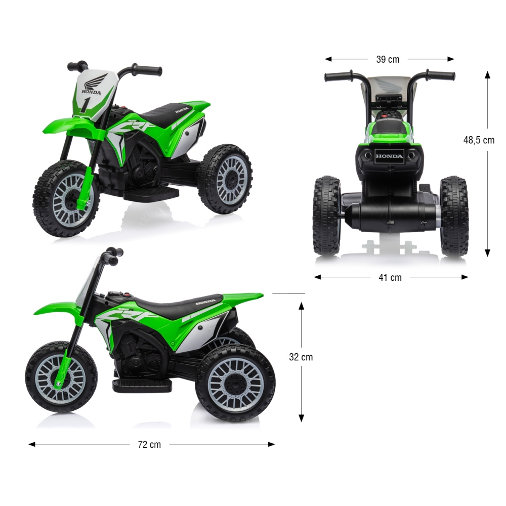 Elektrinis motociklas HONDA CRF 450R, Green-Elektromobiliai vaikams, Motociklai-e-vaikas