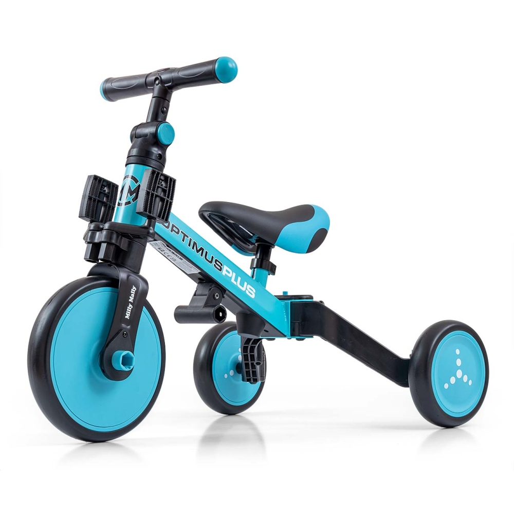 Triratis Optimus Plus 4-in-1, Blue-Judėjimui, Balansiniai dviratukai, Triratukai vaikams-e-vaikas