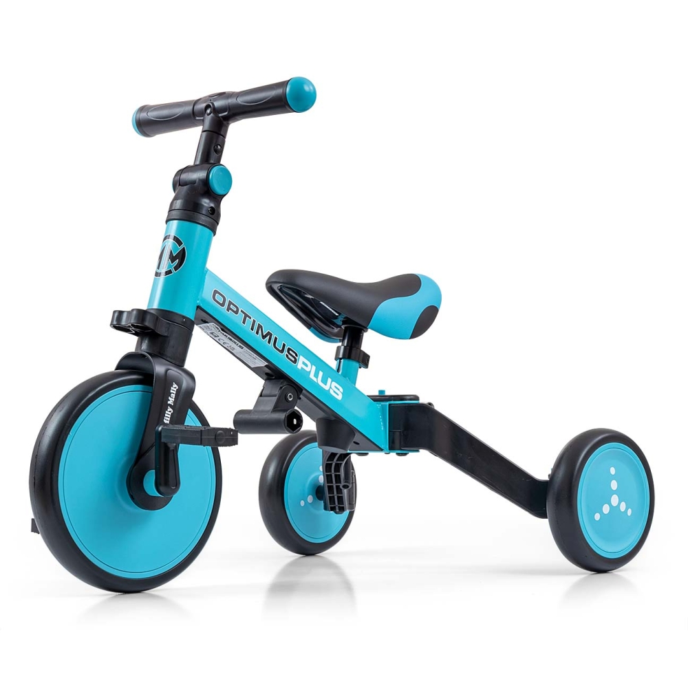 Triratis Optimus Plus 4-in-1, Blue-Judėjimui, Balansiniai dviratukai, Triratukai vaikams-e-vaikas