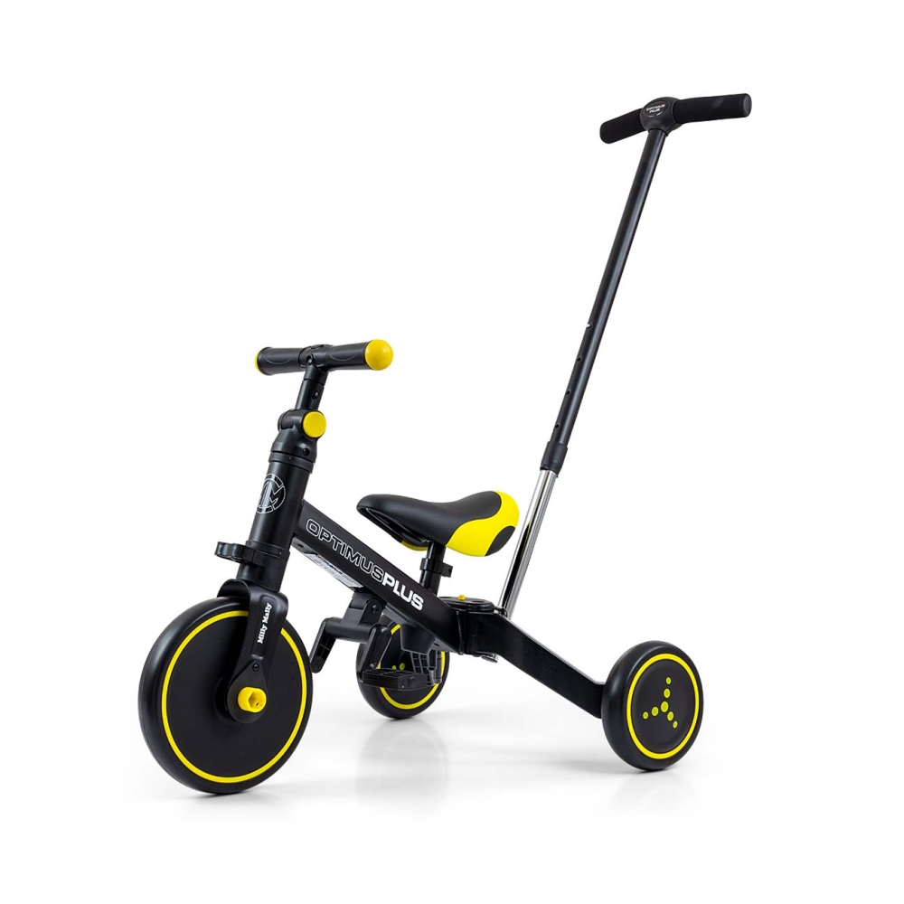 Triratis Optimus Plus 4-in-1, Black-Judėjimui, Triratukai vaikams-e-vaikas