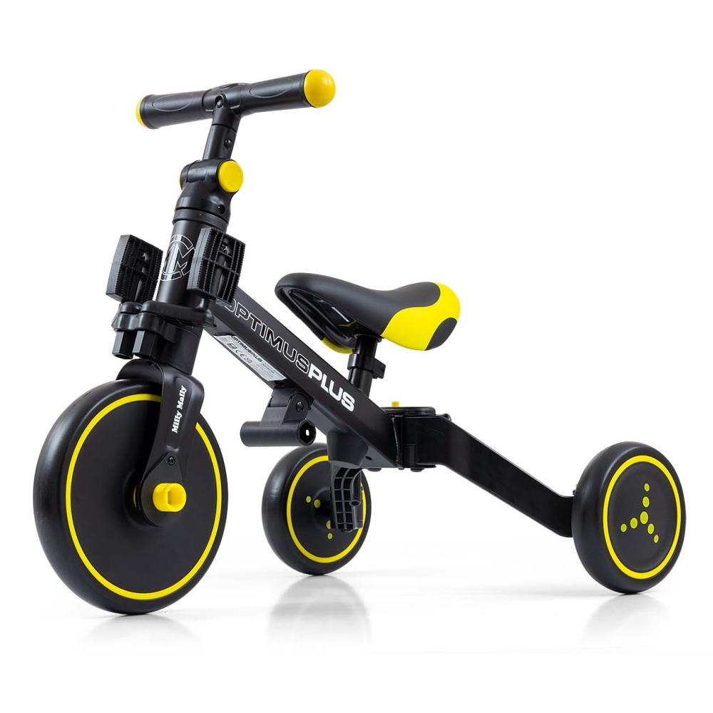 Triratis Optimus Plus 4-in-1, Black-Judėjimui, Triratukai vaikams-e-vaikas