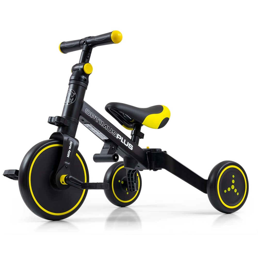 Triratis Optimus Plus 4-in-1, Black-Judėjimui, Triratukai vaikams-e-vaikas