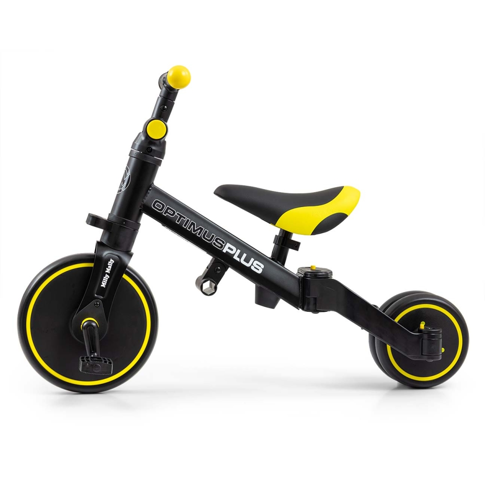 Triratis Optimus Plus 4-in-1, Black-Judėjimui, Triratukai vaikams-e-vaikas