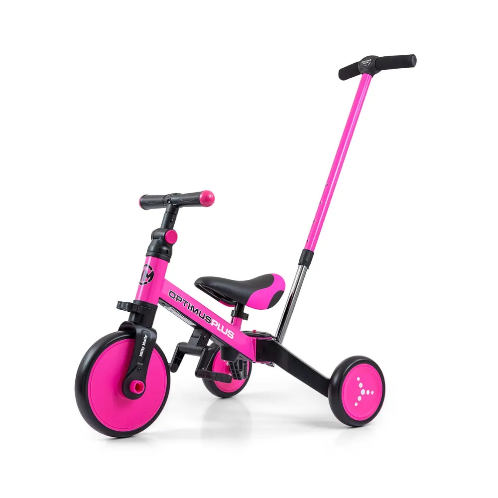 Triratis Optimus Plus 4-in-1, Pink-Judėjimui, Triratukai vaikams-e-vaikas