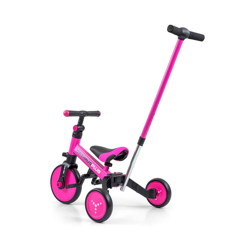 Triratis Optimus Plus 4-in-1, Pink-Judėjimui, Triratukai vaikams-e-vaikas