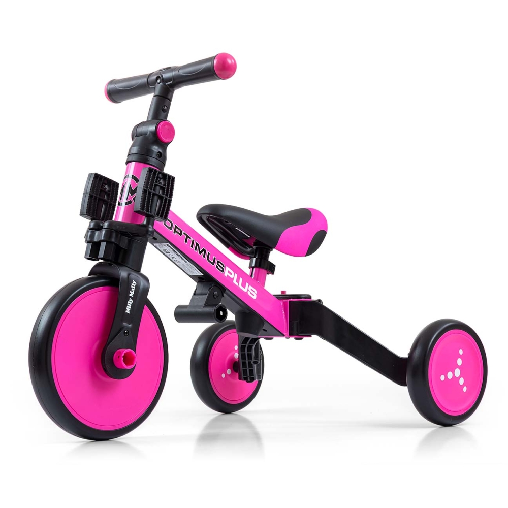 Triratis Optimus Plus 4-in-1, Pink-Judėjimui, Triratukai vaikams-e-vaikas