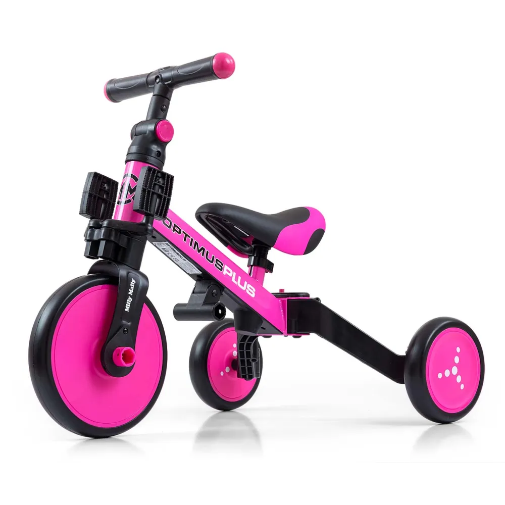Triratis Optimus Plus 4-in-1, Pink-Judėjimui, Triratukai vaikams-e-vaikas