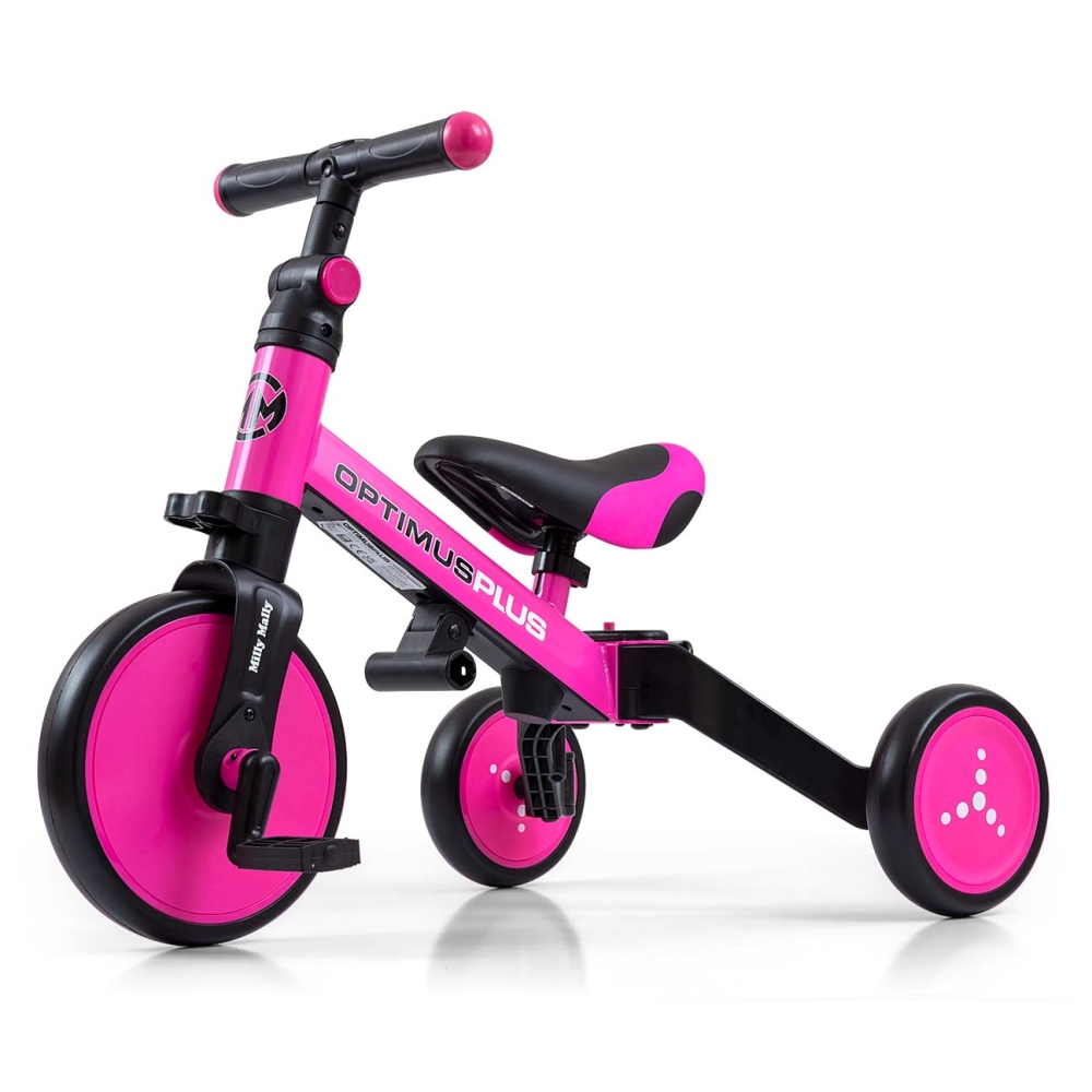 Triratis Optimus Plus 4-in-1, Pink-Judėjimui, Triratukai vaikams-e-vaikas