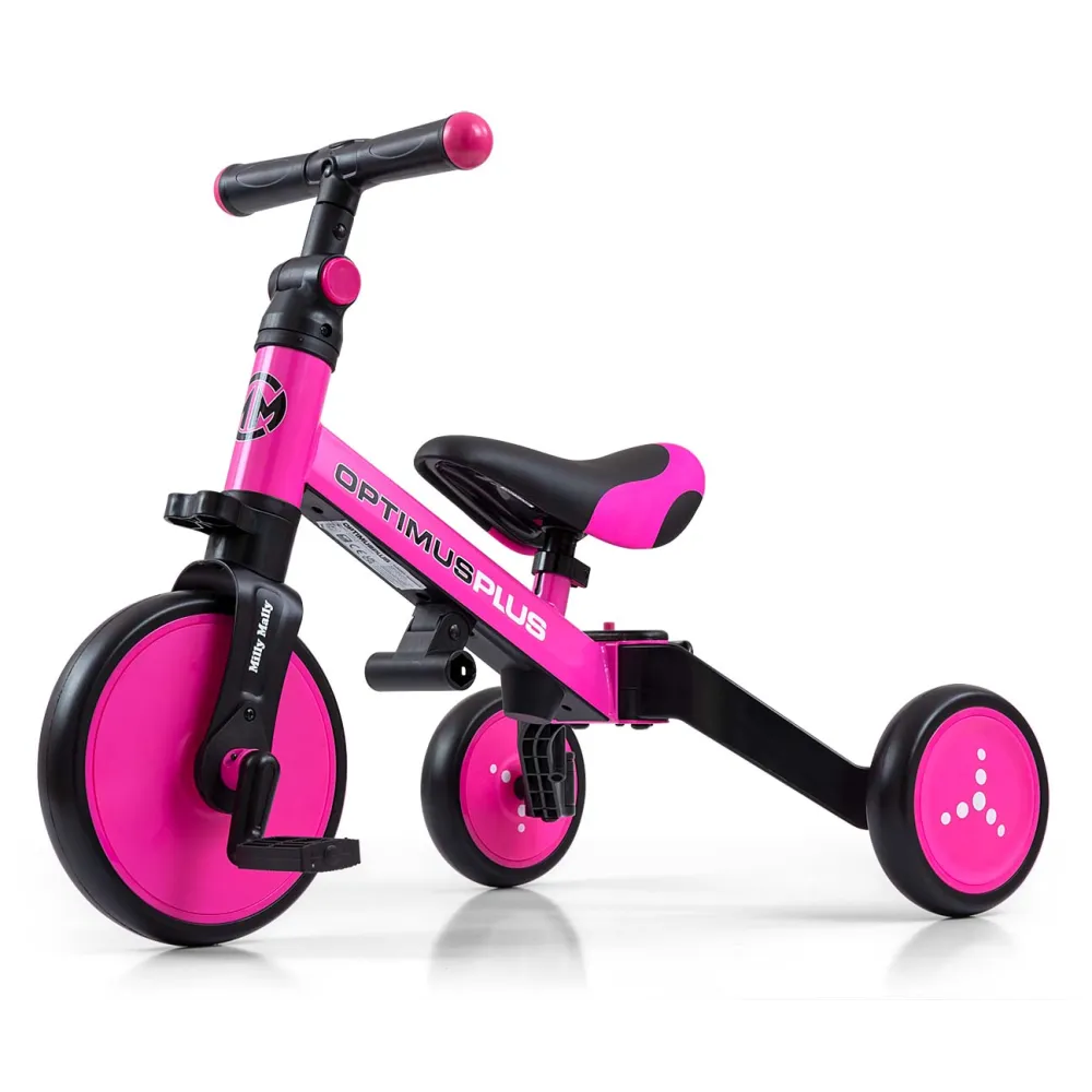 Triratis Optimus Plus 4-in-1, Pink-Judėjimui, Triratukai vaikams-e-vaikas