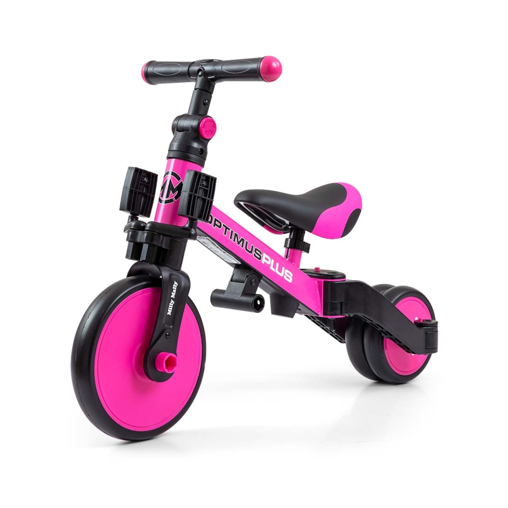 Triratis Optimus Plus 4-in-1, Pink-Judėjimui, Triratukai vaikams-e-vaikas