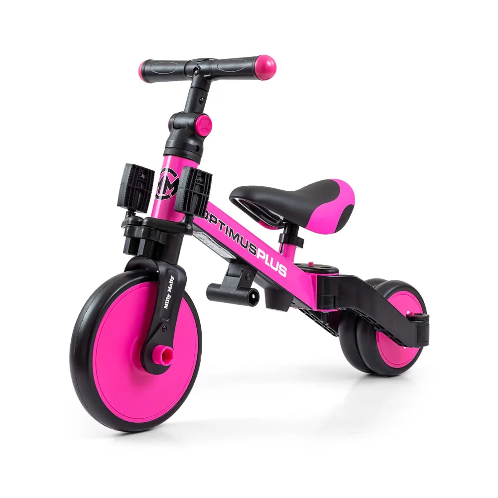 Triratis Optimus Plus 4-in-1, Pink-Judėjimui, Triratukai vaikams-e-vaikas