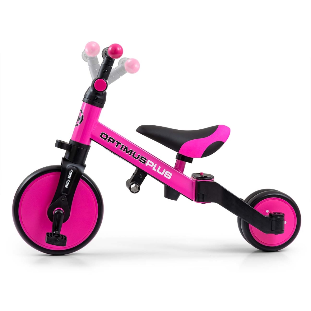 Triratis Optimus Plus 4-in-1, Pink-Judėjimui, Triratukai vaikams-e-vaikas