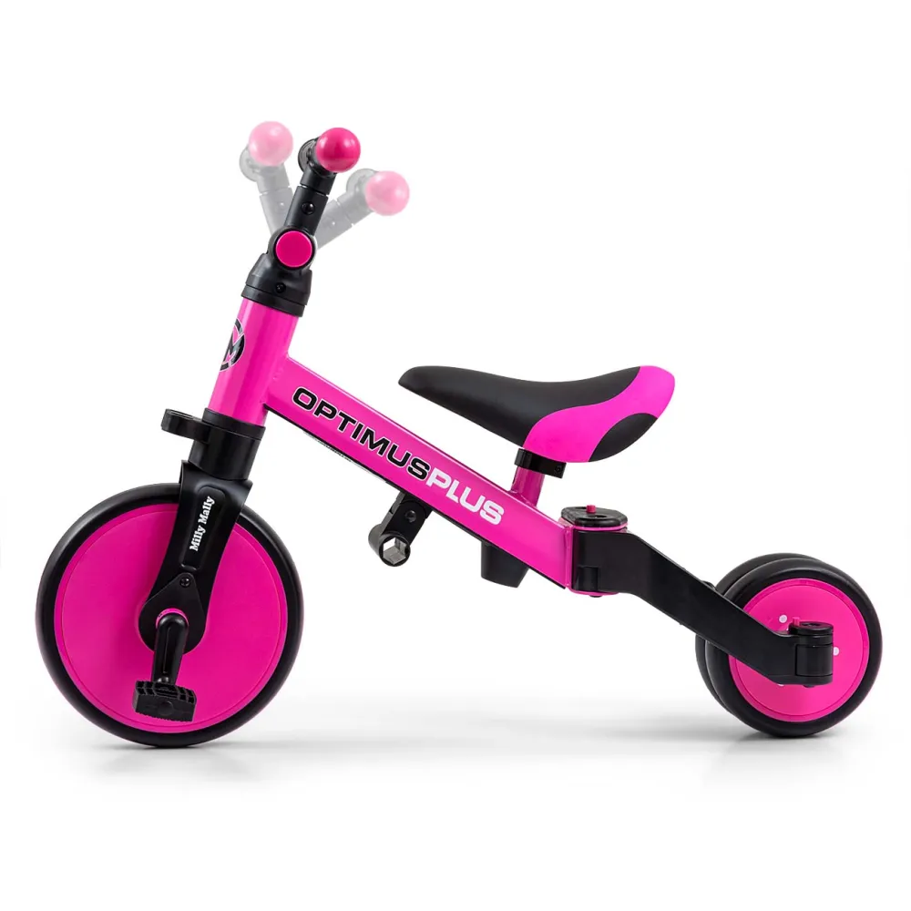 Triratis Optimus Plus 4-in-1, Pink-Judėjimui, Triratukai vaikams-e-vaikas