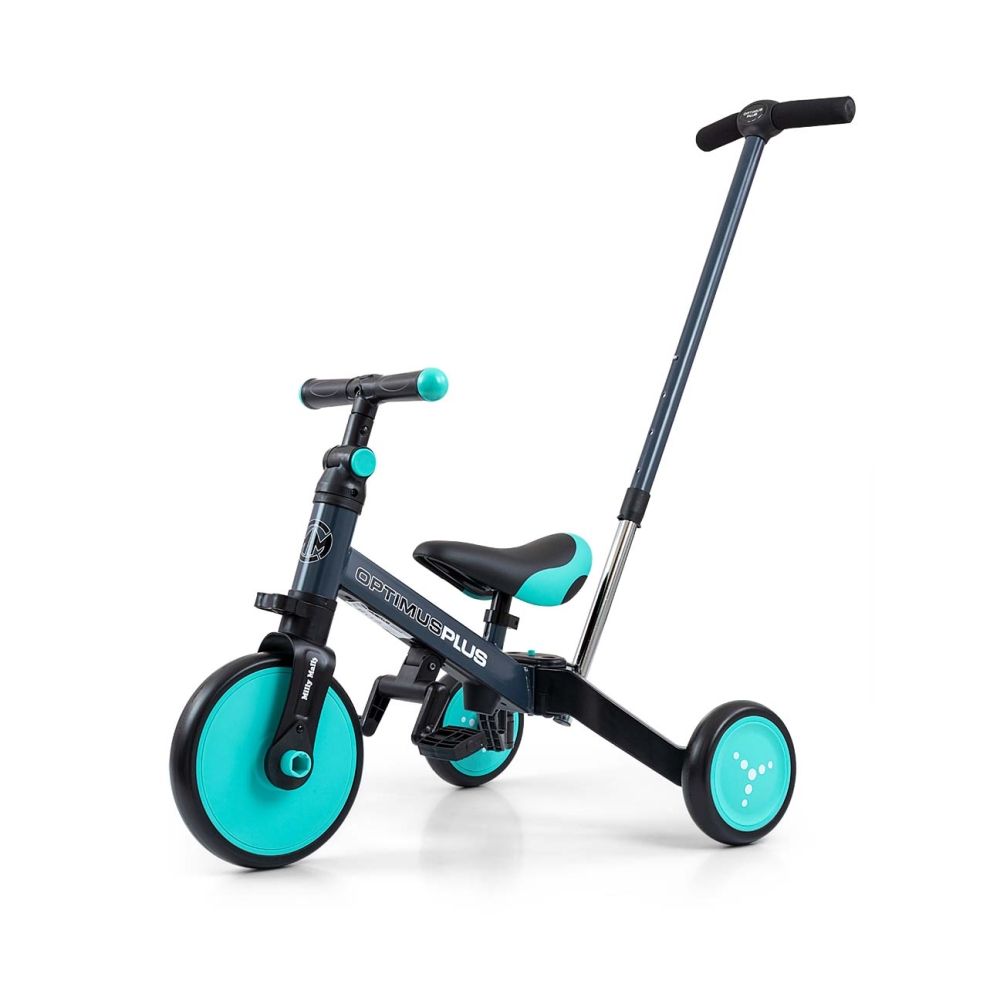 Triratis Optimus Plus 4-in-1, Mint-Judėjimui, Balansiniai dviratukai, Triratukai vaikams-e-vaikas