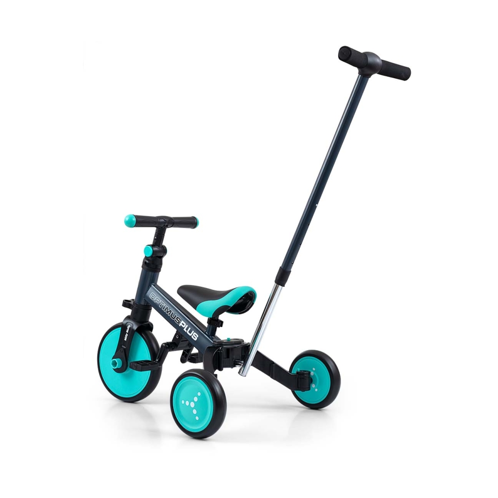 Triratis Optimus Plus 4-in-1, Mint-Judėjimui, Balansiniai dviratukai, Triratukai vaikams-e-vaikas