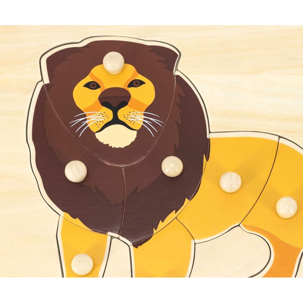 Viga 44602 Dėlionė ant kaladėlės su rankenėlėmis - Lion