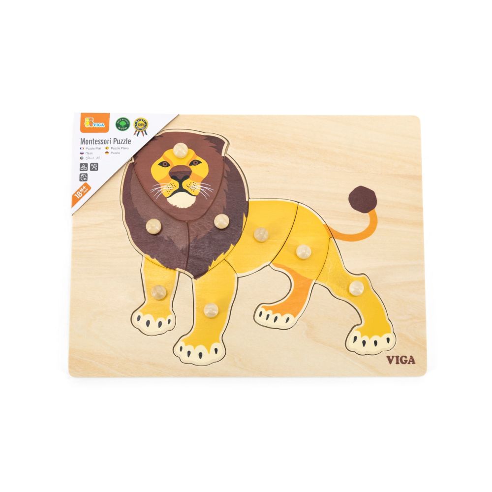 Viga 44602 Puzzle na podkładce z uchwytami - Lew