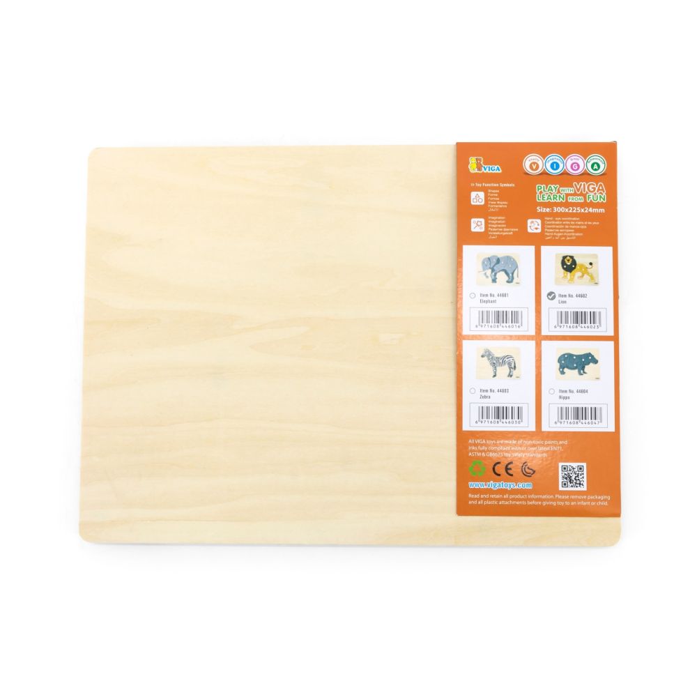 Viga 44602 Dėlionė ant kaladėlės su rankenėlėmis - Lion