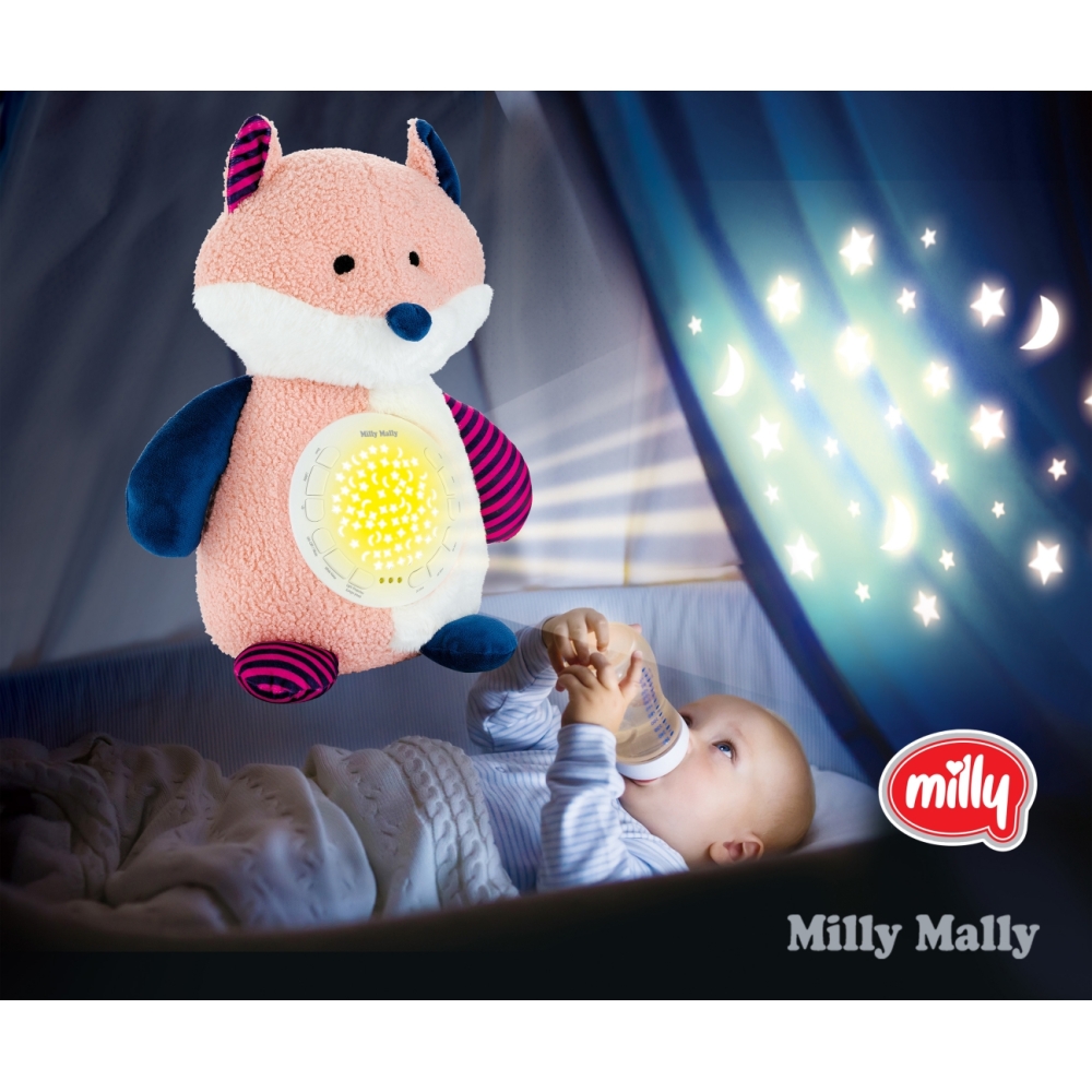 Milly Mally Pliušinis projektoriaus žaislas Lapė-Miegui, Migdukai ir karuselės, Miego žaislai-e-vaikas