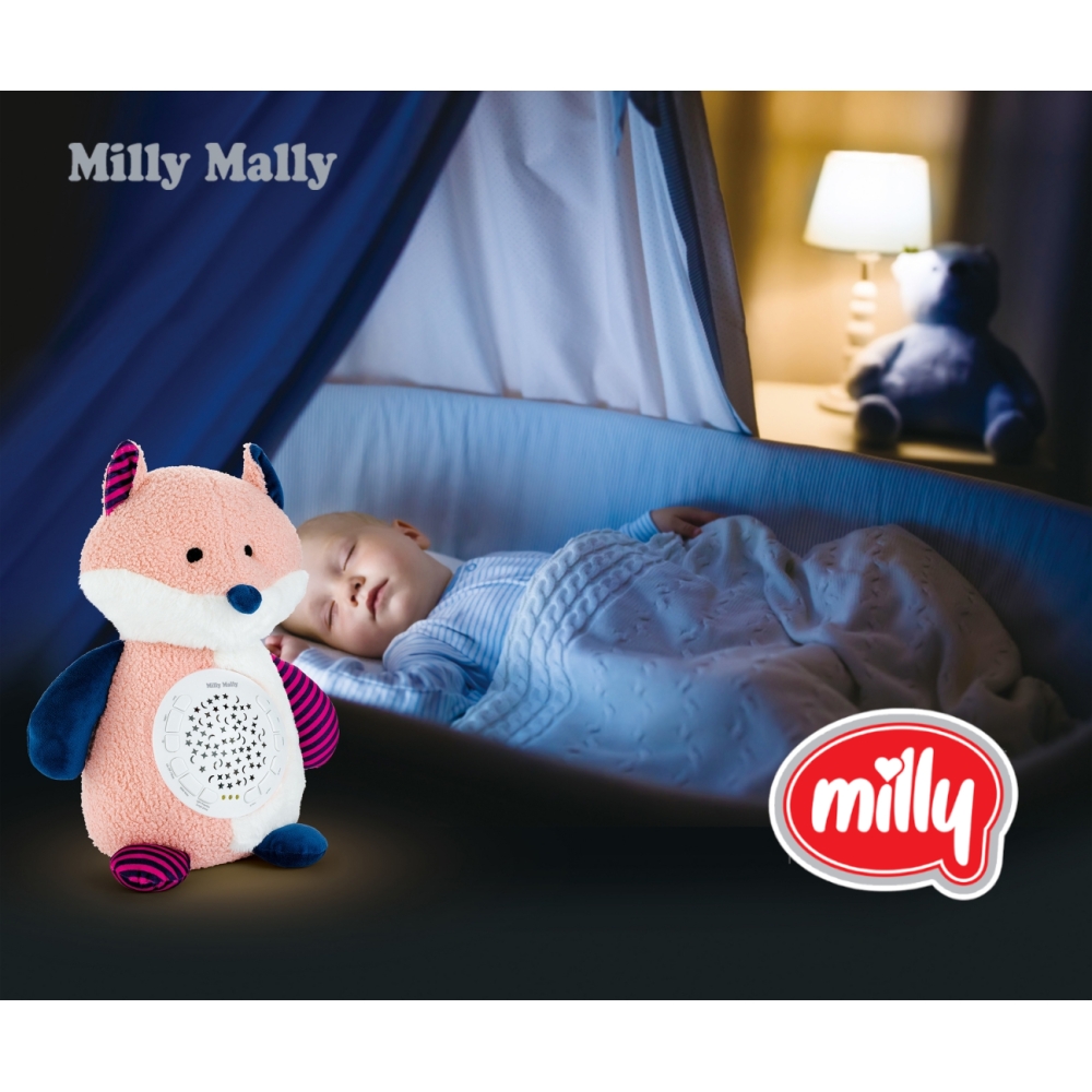 Milly Mally Pliušinis projektoriaus žaislas Lapė-Miegui, Migdukai ir karuselės, Miego žaislai-e-vaikas