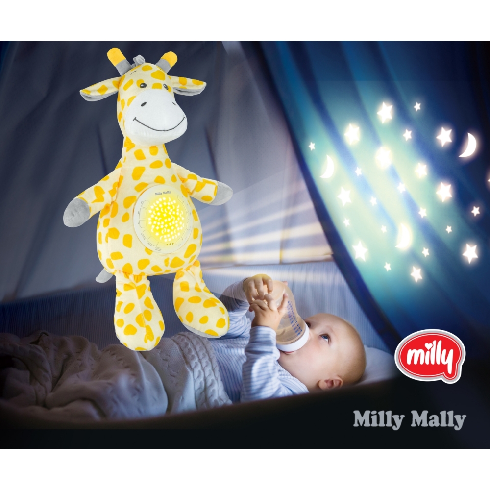 Pliušinis žaislas su projektoriumi Milly Giraffe-Miegui, Migdukai ir karuselės, Miego žaislai-e-vaikas