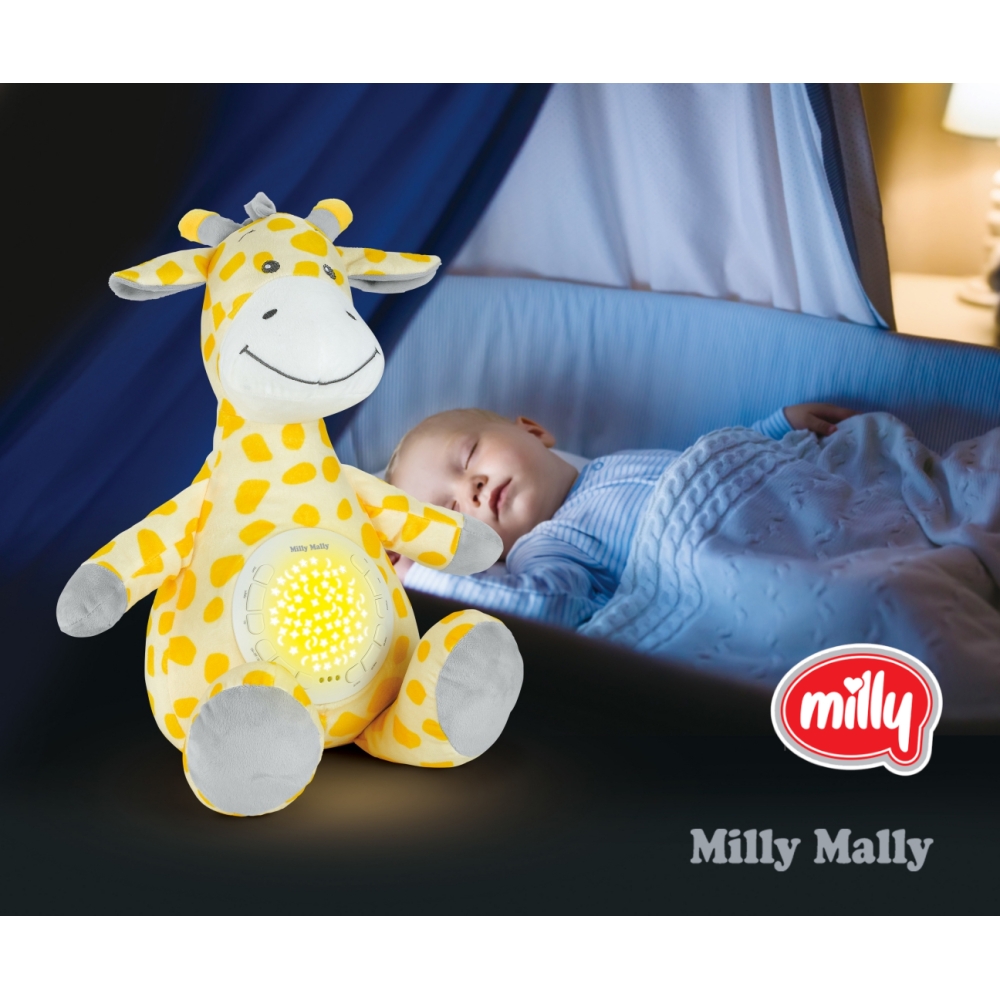 Pliušinis žaislas su projektoriumi Milly Giraffe-Miegui, Migdukai ir karuselės, Miego žaislai-e-vaikas