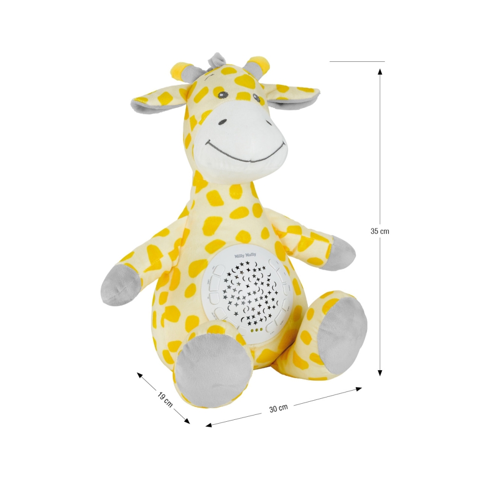 Pliušinis žaislas su projektoriumi Milly Giraffe-Miegui, Migdukai ir karuselės, Miego žaislai-e-vaikas